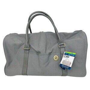 PROTEGE Weekender Duffel Bag 22‑Inch Silver Gray Spacious Travel Tote NEW w/Tags
